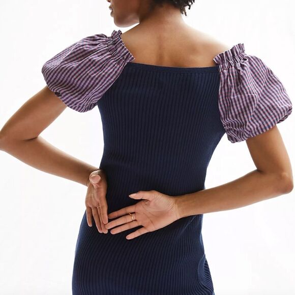 NWT Anthropologie Maeve Puff-Sleeved Mini Dress Small - Picture 6 of 14